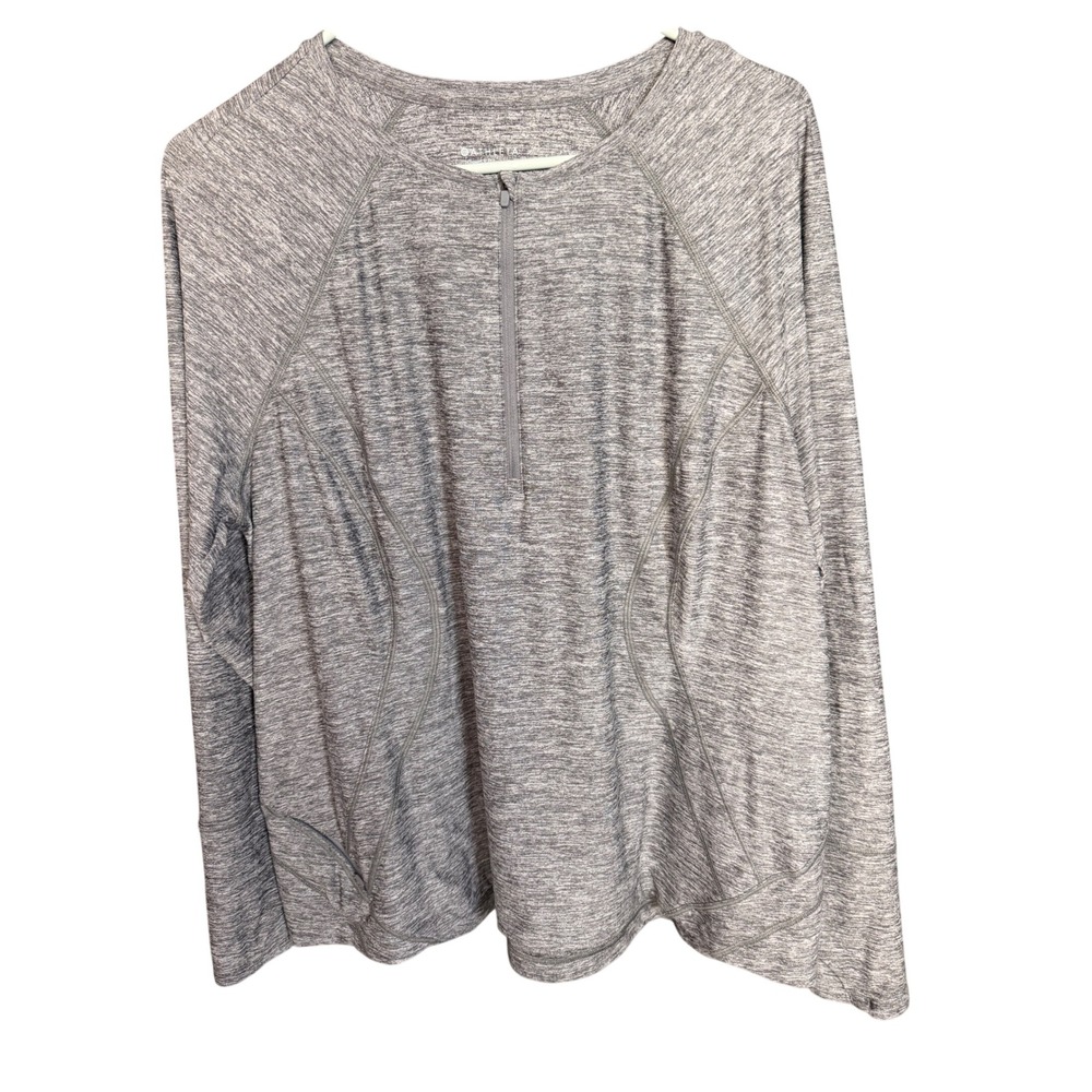 Athleta Quarter Zip Pullover Space Dye Gray Activewear Size 1X